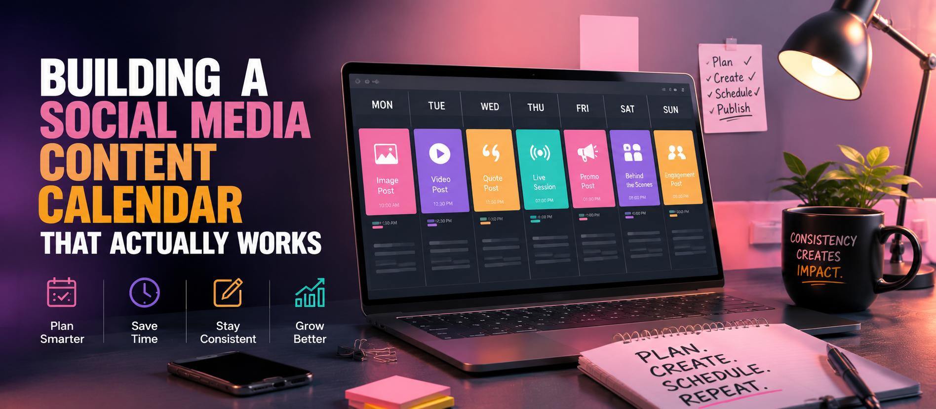 Social media content calendar framework