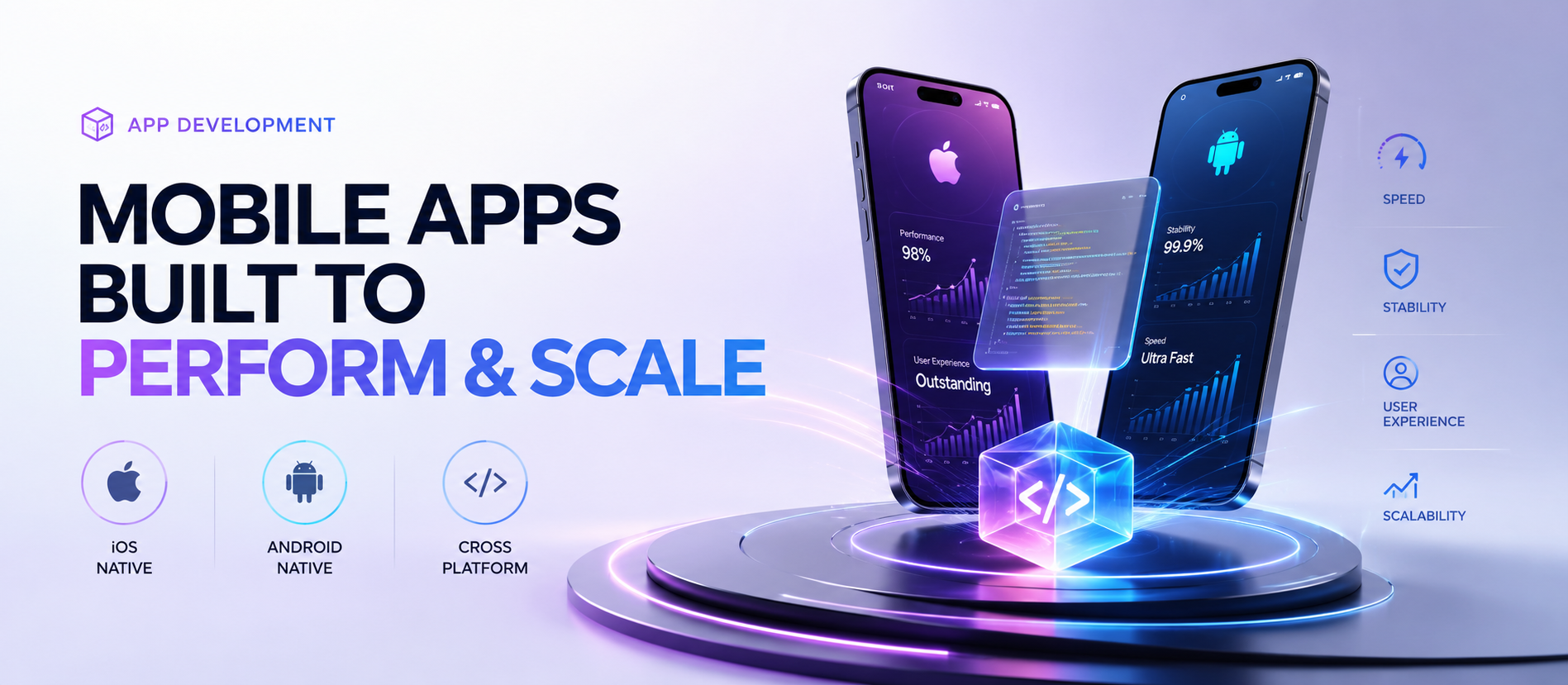 Mobile app development UI mockup