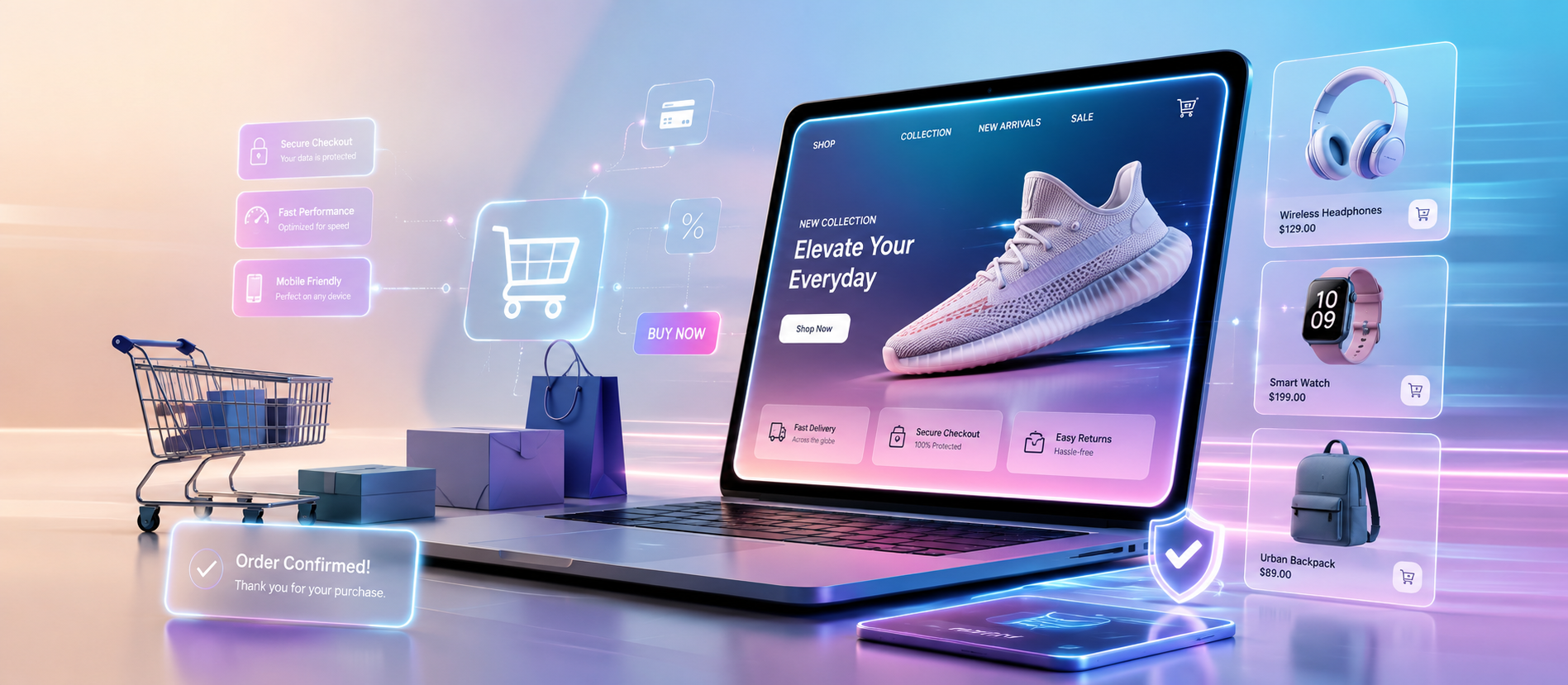 Ecommerce storefront design mockup