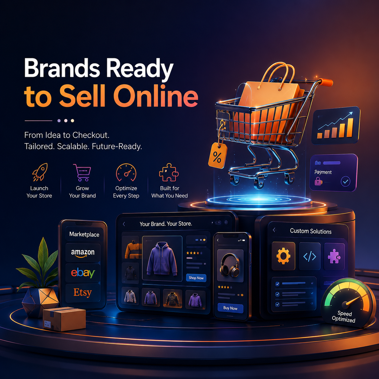 Ecommerce product catalog and cart UI